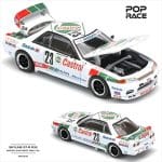 POP RACE 1/64 skyline gt-r r32 #23 macau guia race 1990 winner, white/red/green
