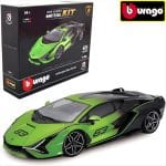 BBURAGO 1/18 2019 lamborghini sian fkp 37 metal modelkit, green/black