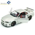 Solido 1/18 NISSAN SKYLINE GT-R BNR34 WITH NISMO PARTS SILVER 1999 - Image 2