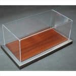 ATLANTIC 1/12 display case goodwood with mahogany wood base  metal edge - 510x240x180mm