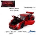 JADA 1/24 porsche 911 gt3 997 *pink slips*, red/black