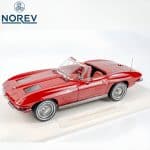 NOREV 1/18 1963 chevrolet corvette sting ray cabriolet, riverside red