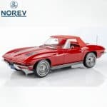 NOREV 1/18 1963 chevrolet corvette sting ray cabriolet, riverside red - Image 2