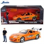 JADA 1/24 1995 Brian And Toyota Supra - Fast and Furious - Orange with Figure