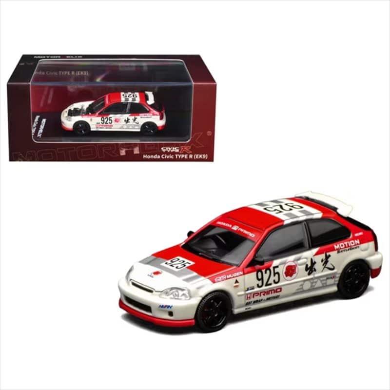 MOTORHELIX - 1/64 - HONDA - CIVIC EK9 TYPE R IDEMITSU N 925 RACING 1999 - WHITE RED