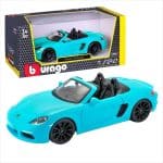 Bburago 1/24 porsche 718 boxster cabriolet, blue