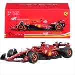Bburago 1/43 2024 ferrari f1 sf24 #16 charles leclerc 3rd miami gp with helmet, red/white/yellow