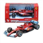 Bburago 1/43 2024 ferrari f1 sf24 #16 charles leclerc 3rd miami gp, red/light blue