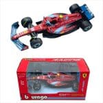 Bburago 1/43 2024 ferrari f1 sf24 #55 carlos sainz 5th miami gp, red/light blue