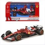 Bburago 1/43 2025 ferrari sf-25 #16 charles leclerc season car with helmet, red/white