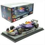 Bburago 1/43 2023 red bull racing rb19 #1 max verstappen winner las vegas gp 2023, purple/red/yellow
