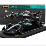 Bburago 1/43 2025 mercedes benz amg w16 #12 andrea kimi antonelli with helmet, silver/black/turquois - Image 2