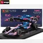 BBURAGO 1/43 2025 bwt alpine a525 #43 franco colapinto with helmet, pink