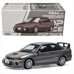POP RACE 1/64 mitsubishi lancer evolution iv, dark grey