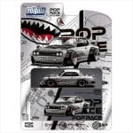 POP RACE 1/64 nissan skyline gt-r v8 drift *hakosuka*, metallic silver