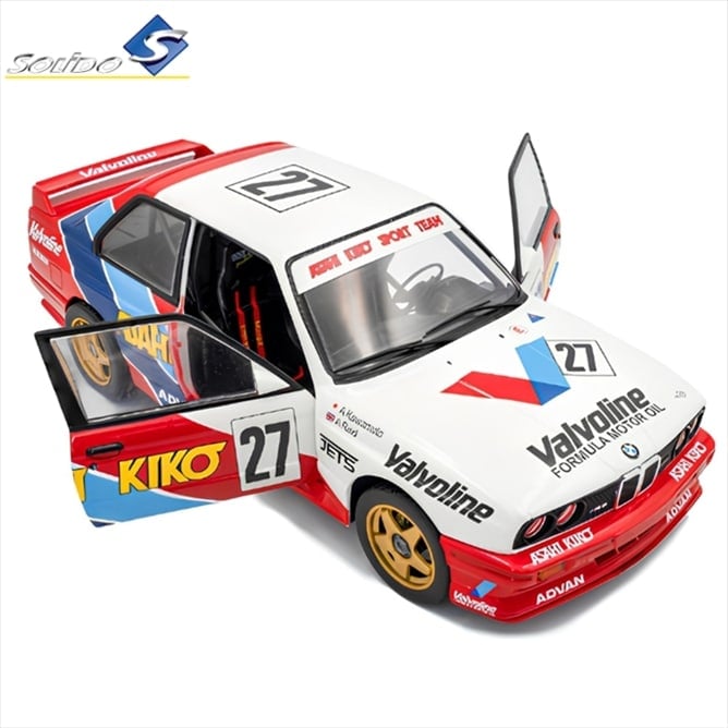 SOLI1801529.jpg SOLIDO 1/18 1986 bmw m3 e30 #27 kawamoto anthony reid, jtcc, red/blue/white - Image 1