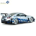SOLIDO 1/43 2020 nissan gt-r r35 liberty walk silhouette, silver/blue - Image 2