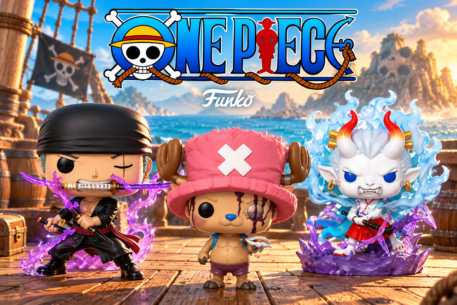 One Piece Funko Pop — Zoro, Tony Tony Chopper and Yamato